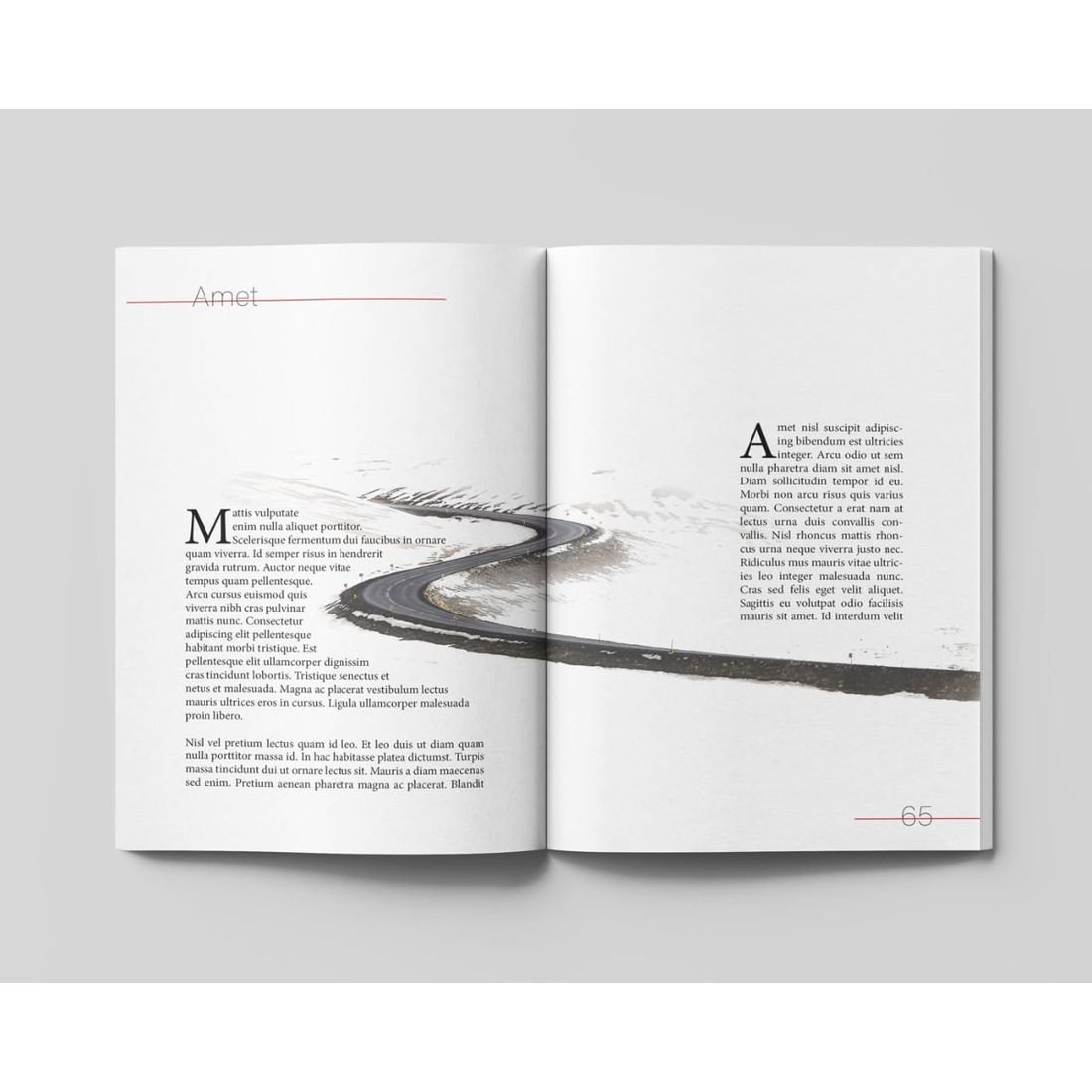 Minimal photo spread, book interior formatting