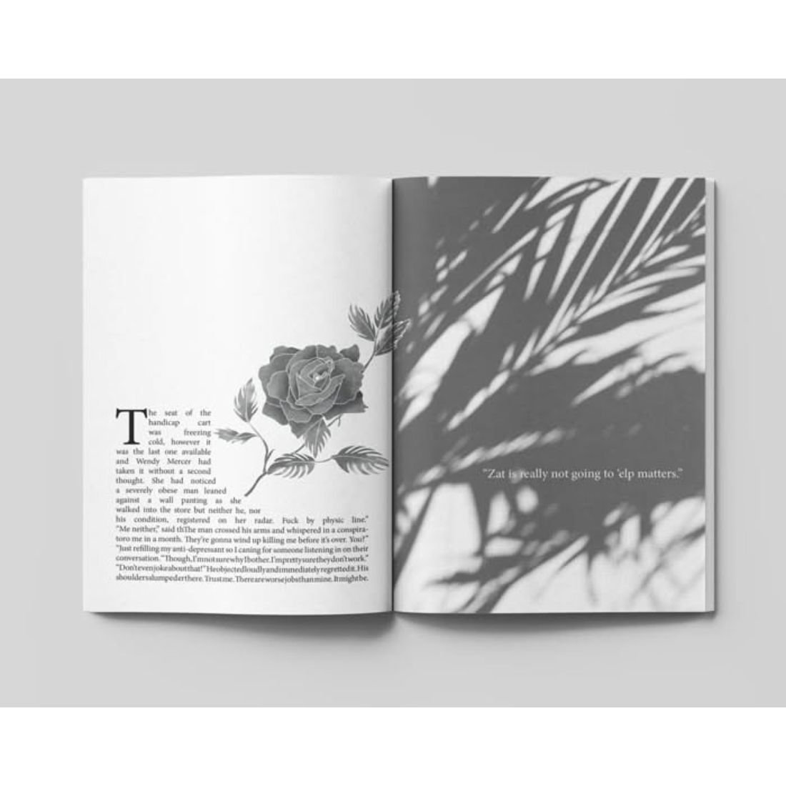 Atmospheric spread, book interior formatting
