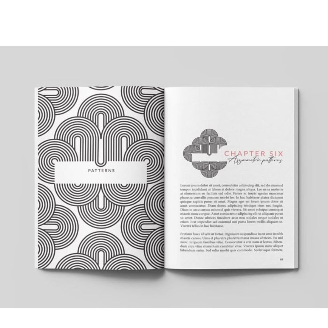 Patterned opener, book interior formatting