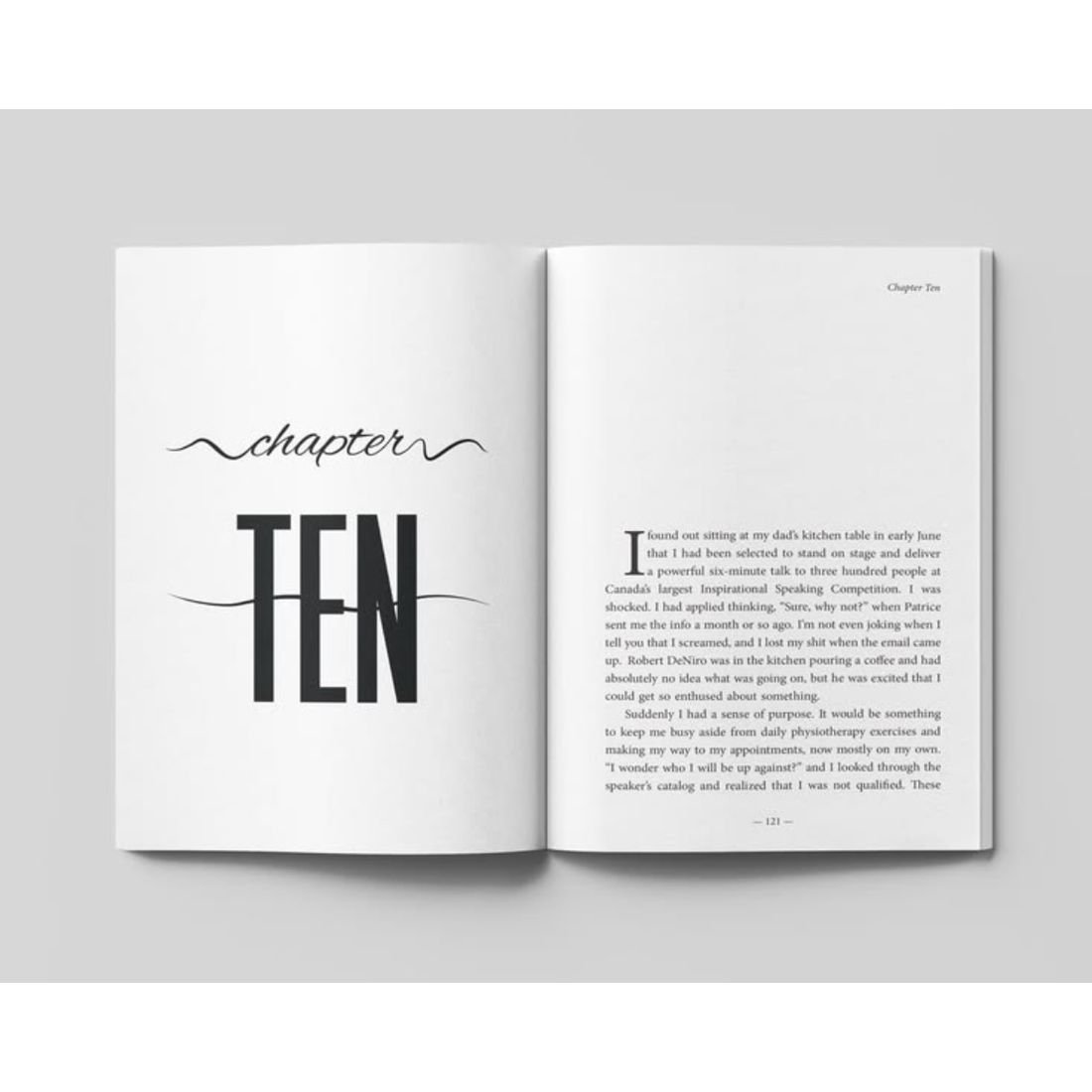 Calligraphic opener, book interior formatting